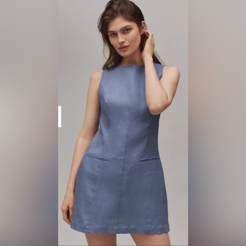 Reformation Citron Linen Mini Dress, Size 2 NEW WITH TAGS - Picture 3 of 16